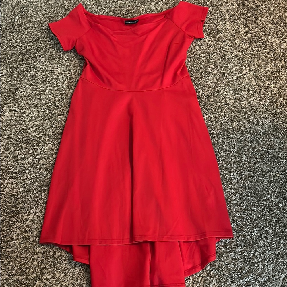 Elegant Red Off-Shoulder Dress